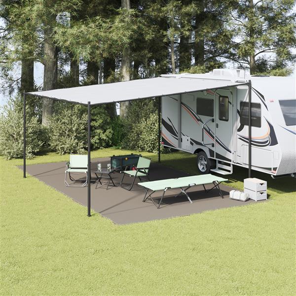 Grote foto vidaxl tent tarp licht grijs polyester 400 x 700 cm duurzaam tent tarp caravans en kamperen tenten