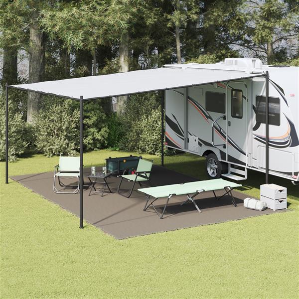 Grote foto vidaxl tentdekenblad lichtgrijs polyester 400 x 600 cm draagbaar caravans en kamperen tenten