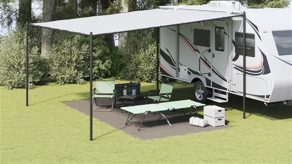 Grote foto vidaxl tentaccessoire lichtgrijs polyester 250 x 500 cm draagbaar caravans en kamperen tenten