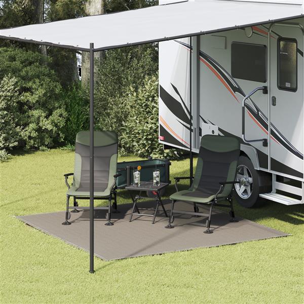 Grote foto vidaxl tent accessoire lichtgrijs polyester 250 x 250 cm inklapbaar caravans en kamperen tenten