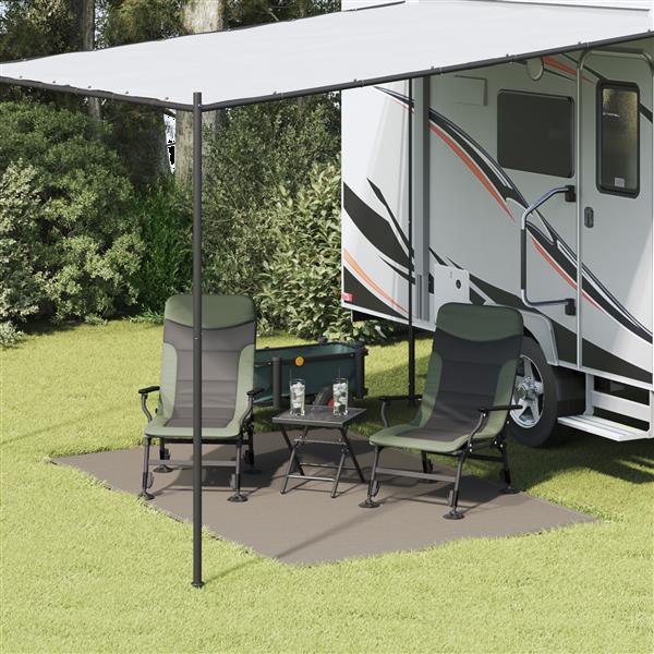 Grote foto vidaxl tentaccessoire lichtgrijs polyester 200 x 300 cm tentaccessoire caravans en kamperen tenten