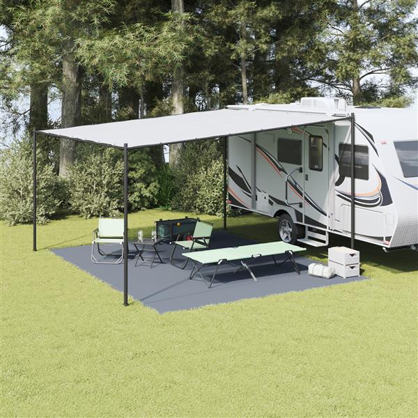 Grote foto vidaxl tentaccessoire blauw grijs polyethyleen 400 x 500 cm waterdicht caravans en kamperen tenten
