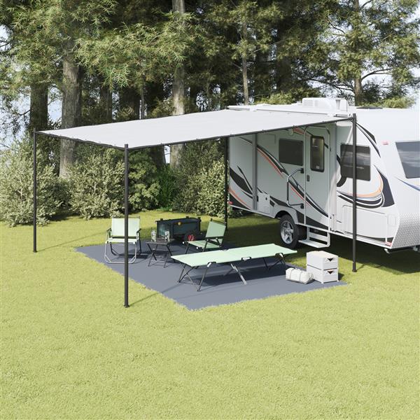 Grote foto vidaxl tent accessoire blauw grijs polyester 300 x 500 cm duurzaam caravans en kamperen tenten