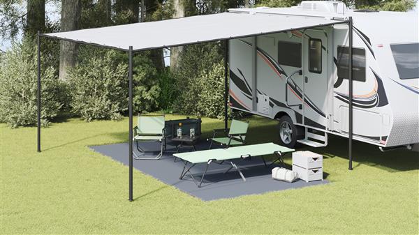 Grote foto vidaxl tentaccessoire blauw grijs polyethyleen 250 x 500 cm inklapbaar caravans en kamperen tenten