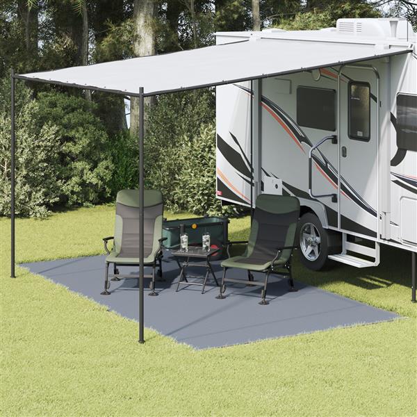 Grote foto vidaxl tentaccessoire blauw grijs polyester 250 x 450 cm draagbaar caravans en kamperen tenten