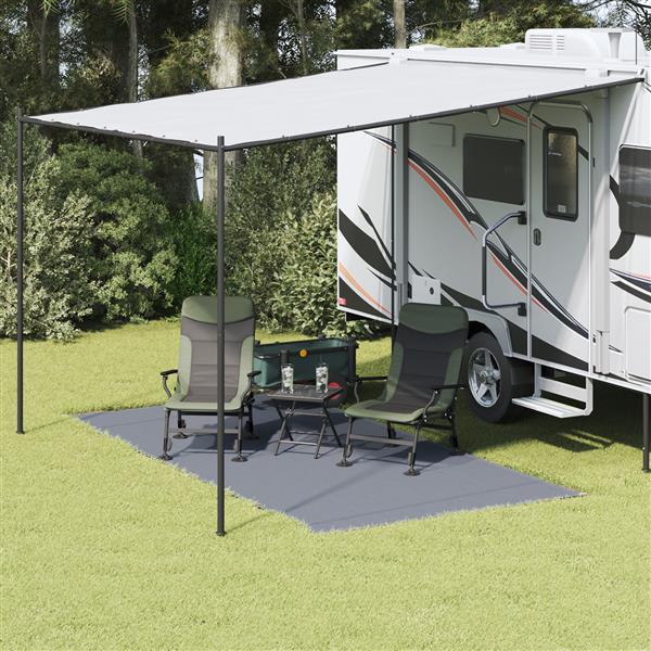 Grote foto vidaxl tent accessoire blauw grijs polyester 200 x 400 cm opvouwbaar caravans en kamperen tenten