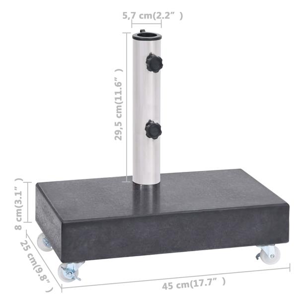 Grote foto vidaxl parasolvoet 45x25x8 cm graniet zwart tuin en terras overige tuin en terras