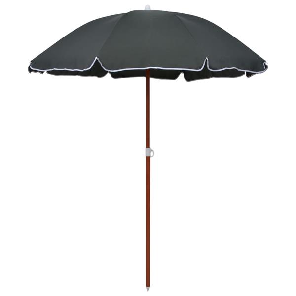 Grote foto vidaxl parasol met stalen paal 180 cm antracietkleurig tuin en terras overige tuin en terras