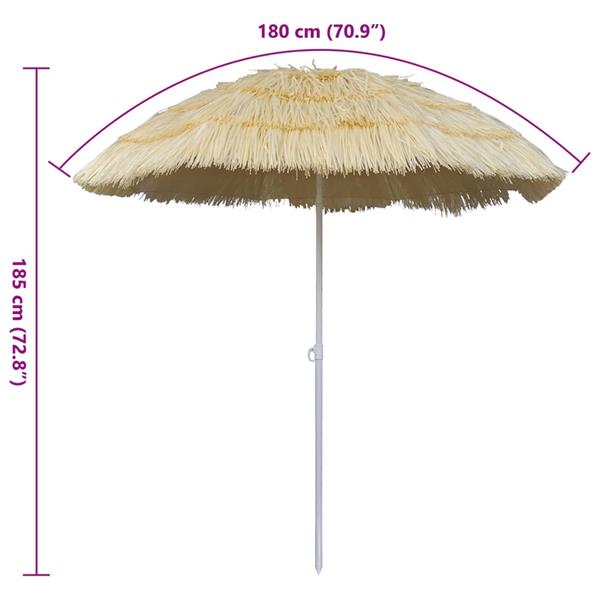 Grote foto vidaxl strandparasol kantelbaar hawaii stijl tuin en terras overige tuin en terras