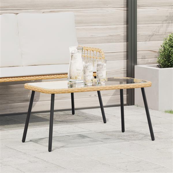 Grote foto vidaxl salontafel 90x45x42 cm poly rattan naturel tuin en terras tuinmeubelen