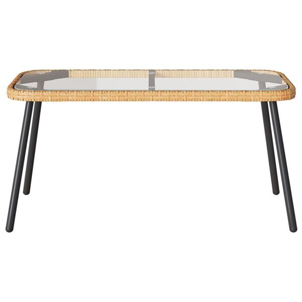 Grote foto vidaxl salontafel 90x45x42 cm poly rattan naturel tuin en terras tuinmeubelen