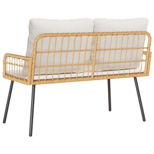 Grote foto vidaxl tuinbank 114x64x78 cm poly rattan naturel tuin en terras tuinmeubelen