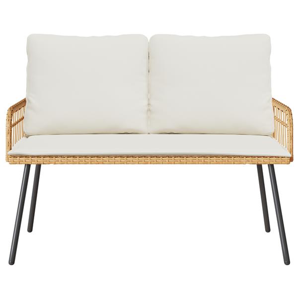 Grote foto vidaxl tuinbank 114x64x78 cm poly rattan naturel tuin en terras tuinmeubelen