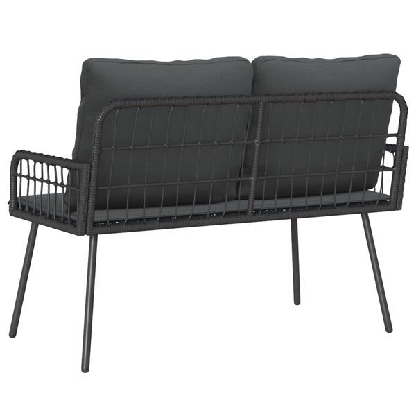 Grote foto vidaxl tuinbank 114x64x78 cm poly rattan donkergrijs tuin en terras tuinmeubelen