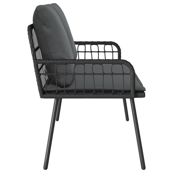Grote foto vidaxl tuinbank 114x64x78 cm poly rattan donkergrijs tuin en terras tuinmeubelen