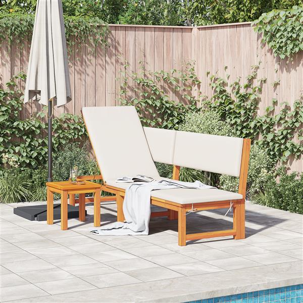 Grote foto vidaxl ligbed 3 in 1 functie massief acaciahout tuin en terras tuinmeubelen