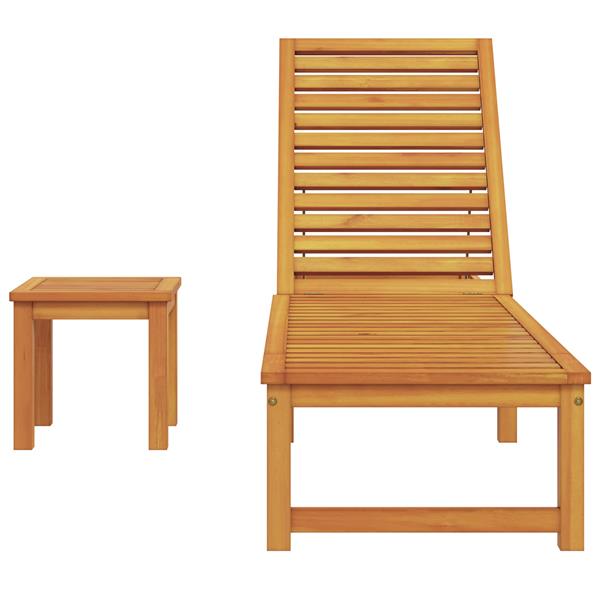 Grote foto vidaxl ligbed met tafel van massief acaciahout tuin en terras tuinmeubelen