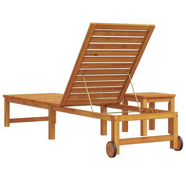 Grote foto vidaxl ligbed met tafel van massief acaciahout tuin en terras tuinmeubelen