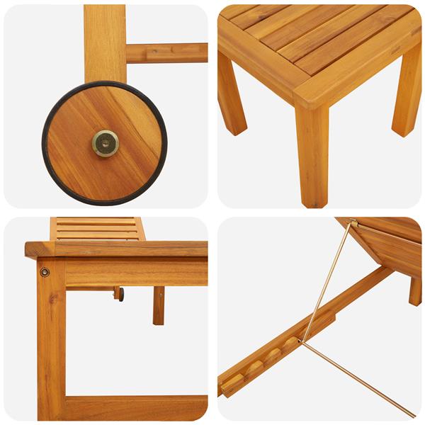 Grote foto vidaxl ligbed met tafel van massief acaciahout tuin en terras tuinmeubelen