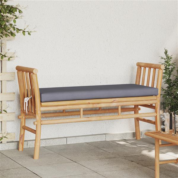 Grote foto vidaxl tuinbank met kussen 110 cm bamboe tuin en terras tuinmeubelen