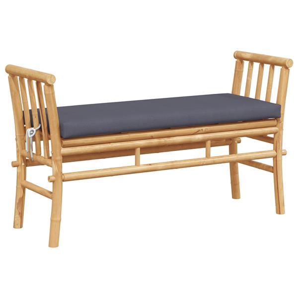 Grote foto vidaxl tuinbank met kussen 110 cm bamboe tuin en terras tuinmeubelen