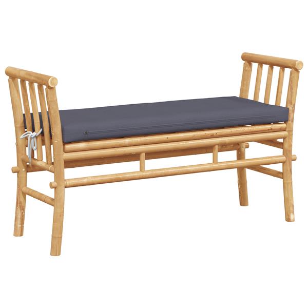 Grote foto vidaxl tuinbank met kussen 110 cm bamboe tuin en terras tuinmeubelen