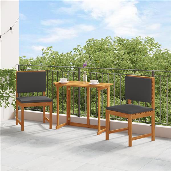 Grote foto vidaxl tuinstoelen 2 st zonder armleuningen met kussens acaciahout tuin en terras tuinmeubelen
