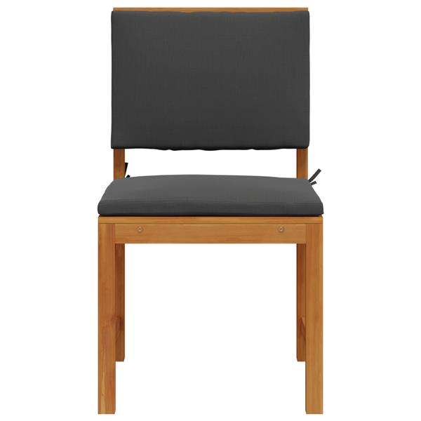 Grote foto vidaxl tuinstoelen 2 st zonder armleuningen met kussens acaciahout tuin en terras tuinmeubelen