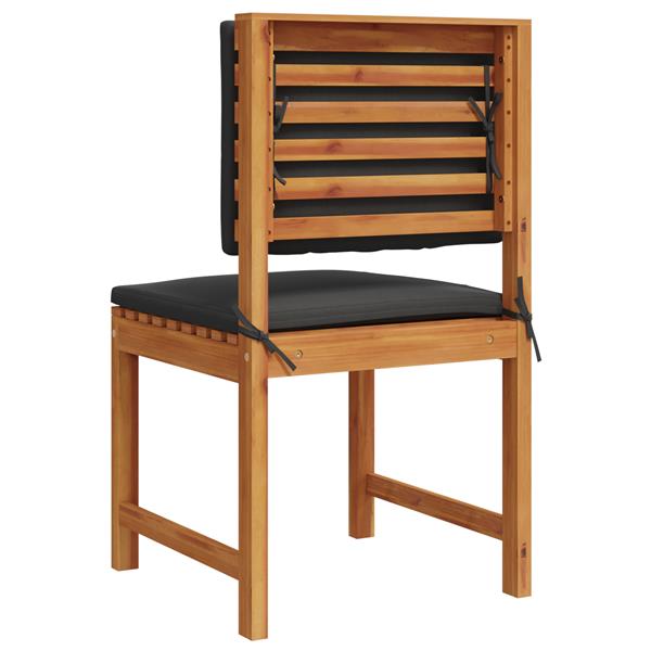 Grote foto vidaxl tuinstoelen 2 st zonder armleuningen met kussens acaciahout tuin en terras tuinmeubelen