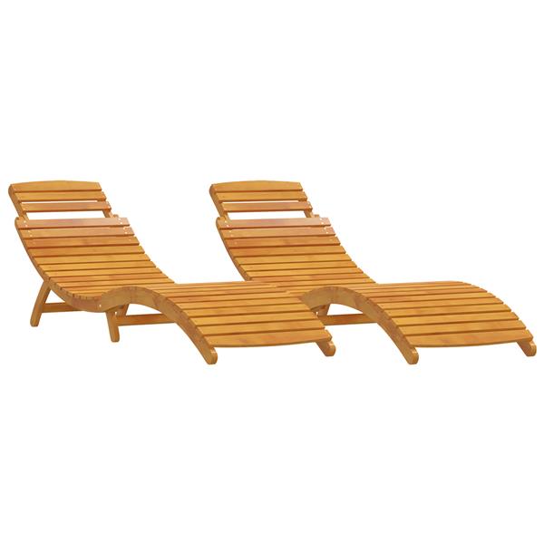 Grote foto vidaxl ligstoelen 2 st massief acaciahout tuin en terras tuinmeubelen