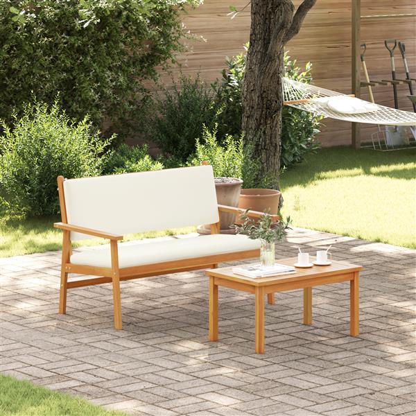 Grote foto vidaxl 4 delige tuinbankenset met kussens massief acaciahout tuin en terras tuinmeubelen