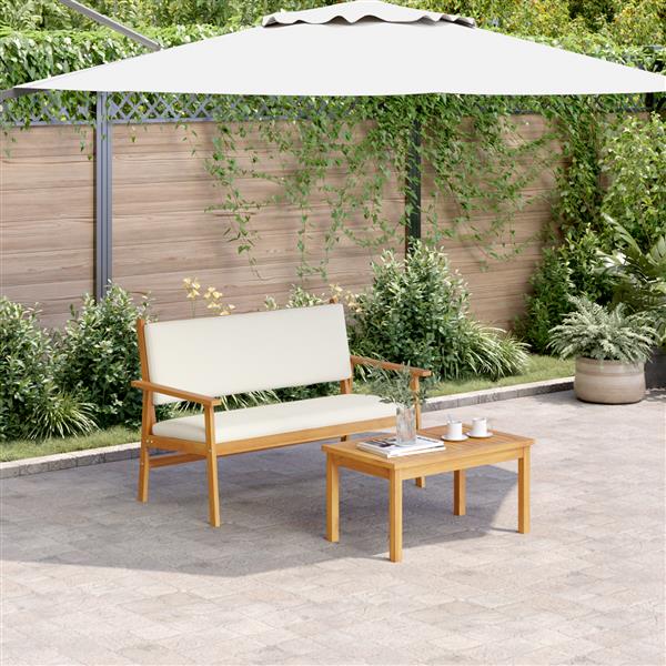 Grote foto vidaxl tuinbank met kussens massief acaciahout tuin en terras tuinmeubelen