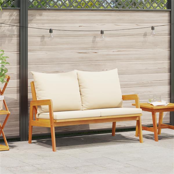 Grote foto vidaxl tuinbank met kussens 115x65x71 cm massief acaciahout tuin en terras tuinmeubelen