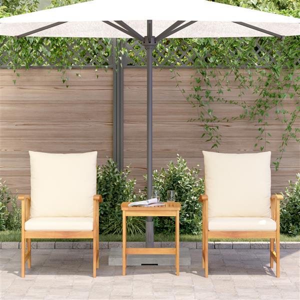 Grote foto vidaxl 3 delige loungeset met kussens massief acaciahout tuin en terras tuinmeubelen