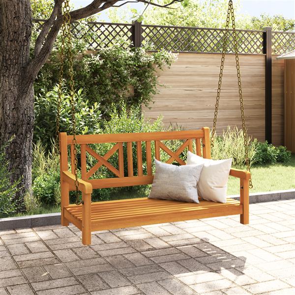 Grote foto vidaxl 2 zits tuin schommelbank 110x56x58 cm van massief acaciahout tuin en terras tuinmeubelen