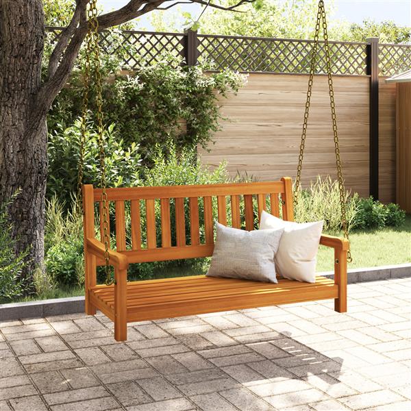 Grote foto vidaxl 2 persoons tuinschommelbank 110x56x58 cm van massief acaciahout tuin en terras tuinmeubelen