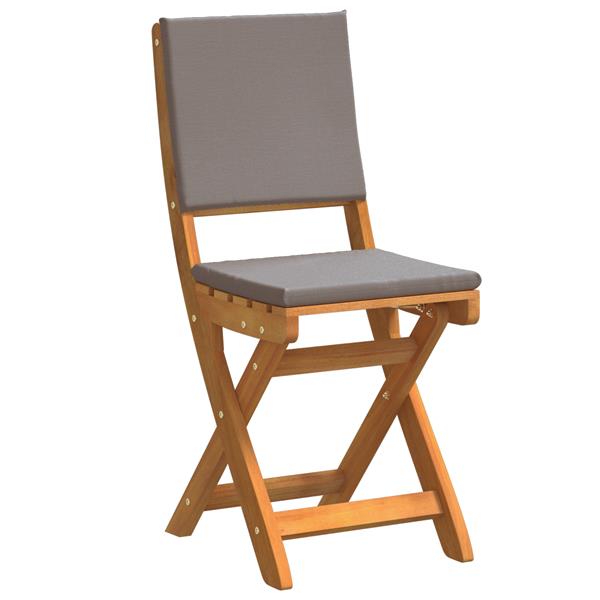 Grote foto vidaxl 3 delige vouw bistro set met kussens van massief acaciahout tuin en terras tuinmeubelen