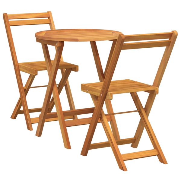 Grote foto vidaxl 3 delige opvouwbare bistro set massief hout acacia tuin en terras tuinmeubelen