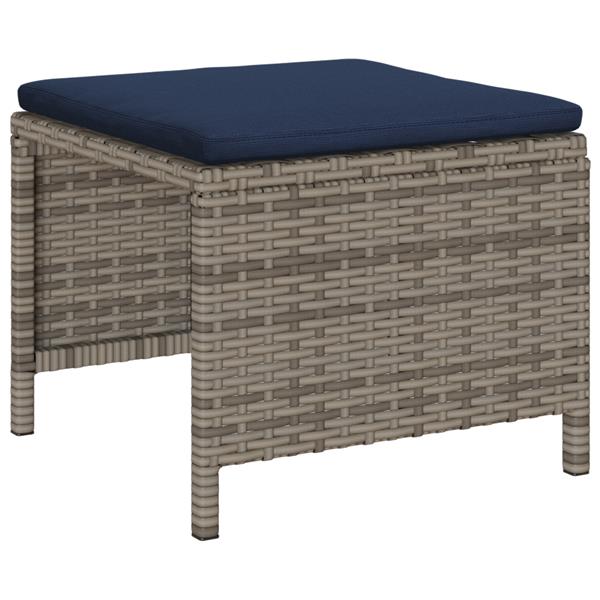 Grote foto vidaxl 6 delige tuinset met kussens grijs poly rattan tuin en terras tuinmeubelen