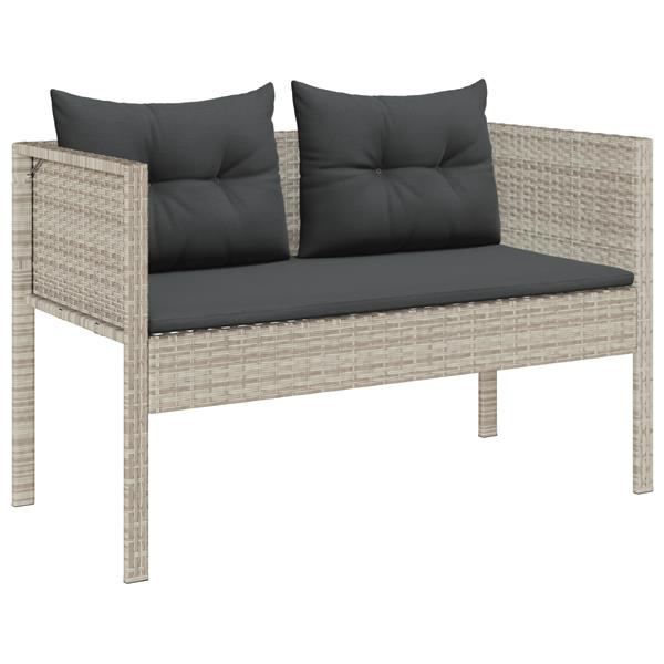 Grote foto vidaxl 6 delige ligbed set met kussens lichtgrijs poly rattan tuin en terras tuinmeubelen