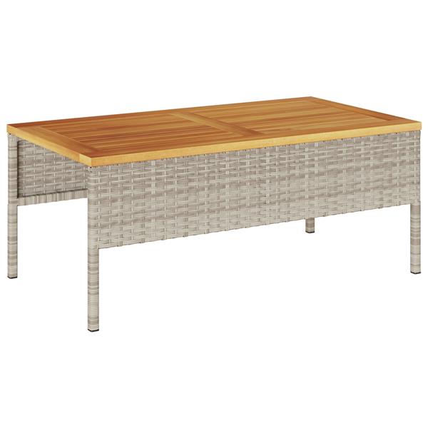 Grote foto vidaxl 6 delige ligbed set met kussens lichtgrijs poly rattan tuin en terras tuinmeubelen