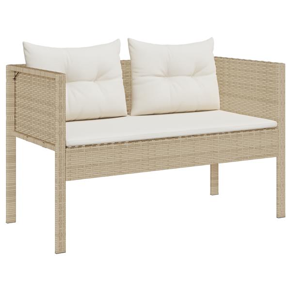 Grote foto vidaxl 6 delige tuinsofa set met kussens beige poly rattan tuin en terras tuinmeubelen
