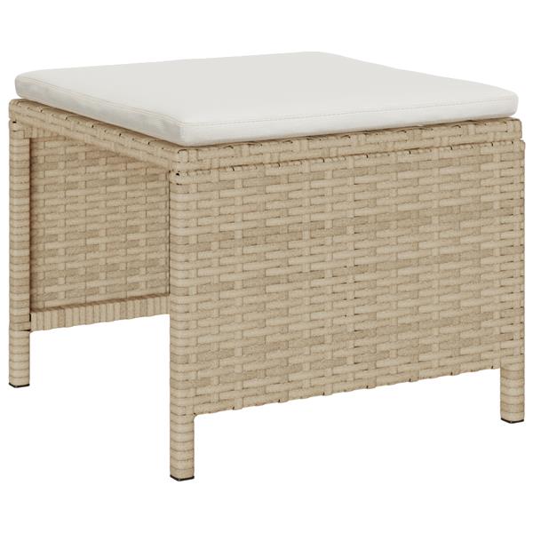 Grote foto vidaxl 6 delige tuinsofa set met kussens beige poly rattan tuin en terras tuinmeubelen