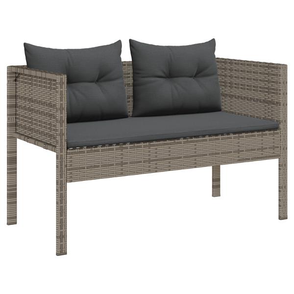 Grote foto vidaxl 6 delige tuinsofa set met kussens in het grijs van poly rattan tuin en terras tuinmeubelen