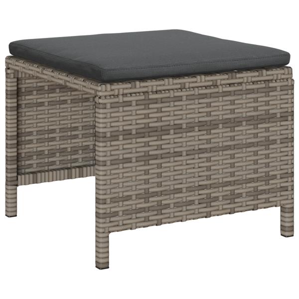Grote foto vidaxl 6 delige tuinsofa set met kussens in het grijs van poly rattan tuin en terras tuinmeubelen