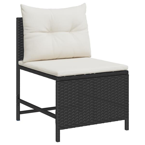 Grote foto vidaxl 6 delige tuinsofa set met kussens in zwart poly rattan tuin en terras tuinmeubelen