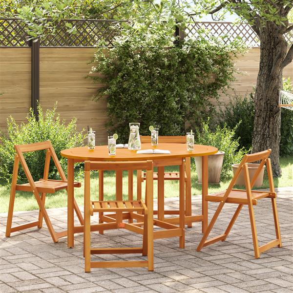 Grote foto vidaxl tuintafel vlinder inklapbaar ovaal 110x60x72 cm acaciahout tuin en terras tuinmeubelen