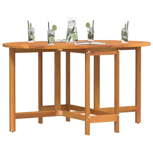 Grote foto vidaxl tuintafel vlinder inklapbaar ovaal 110x60x72 cm acaciahout tuin en terras tuinmeubelen