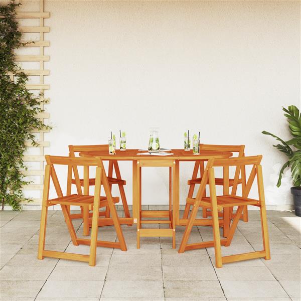 Grote foto vidaxl tuintafel vlinder inklapbaar ovaal 110x60x72 cm acaciahout tuin en terras tuinmeubelen