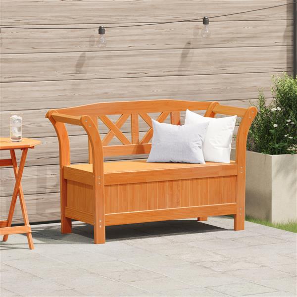 Grote foto vidaxl tuinopbergbank acacia 119x76x44 cm massief hout tuin en terras tuinmeubelen